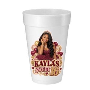 Sweet-16-Party-styrofoam cup personalized