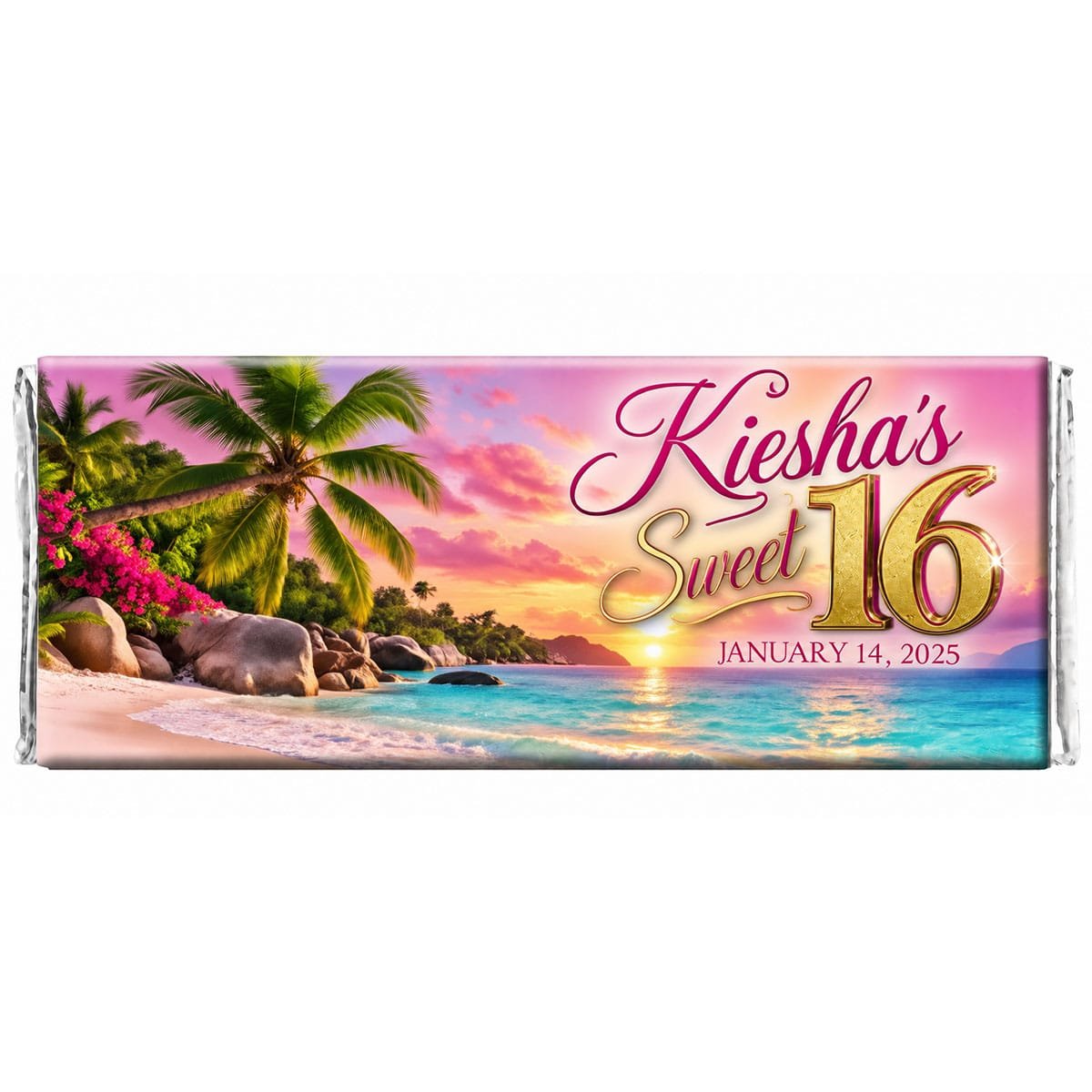 Sweet 16 tropical Bech chocolate wrapper