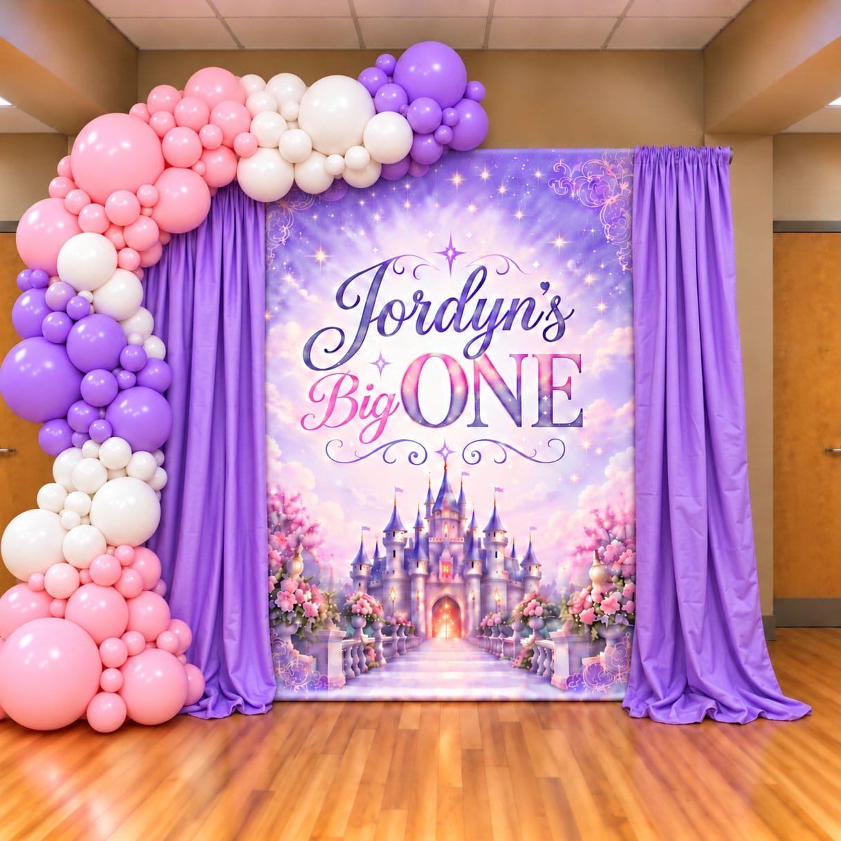Princess Backdrop & balloon garland
