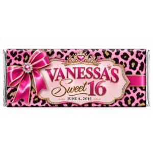 pink cheetah sweet 16 chocolate bars