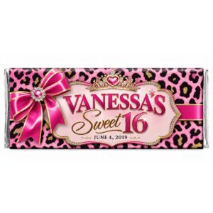 pink cheetah sweet 16 chocolate bars
