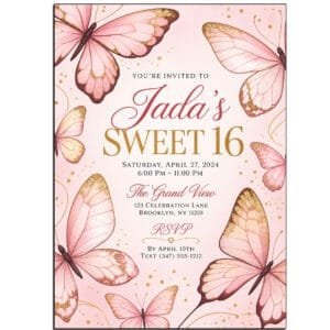sweet16-butterfly invitation