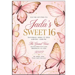 sweet16-butterfly invitation