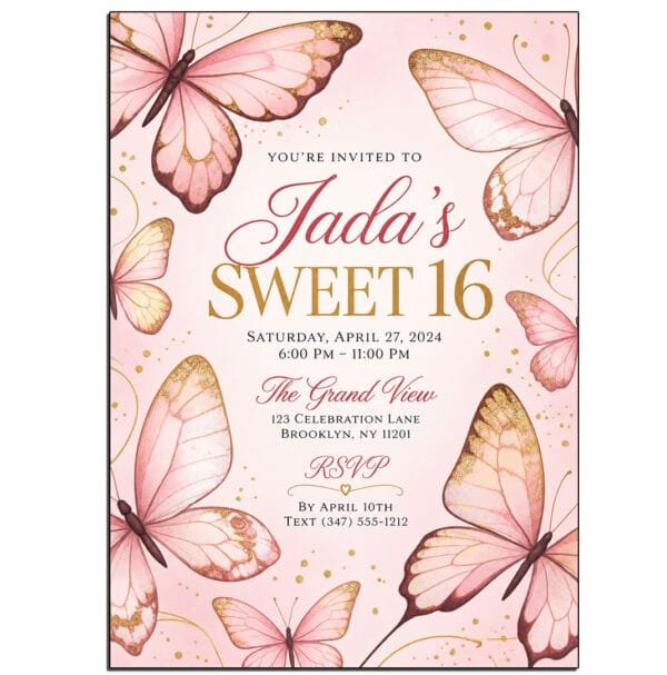 sweet16-butterfly invitation