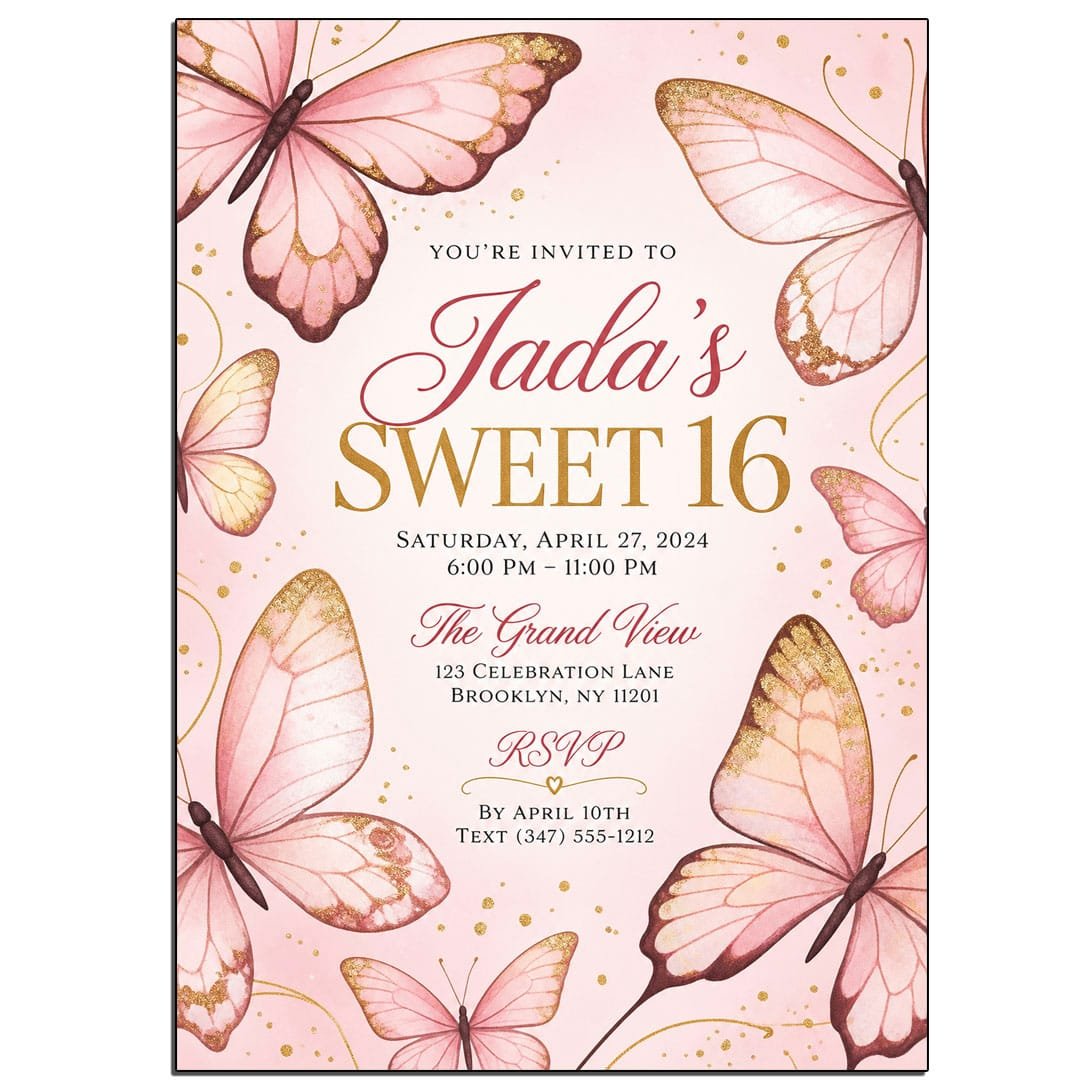 sweet16-butterfly invitation
