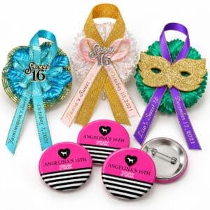 Sweet 16 Capias & Pin Buttons