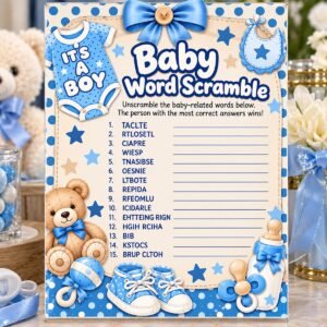 Baby Blue Word Scramble Game