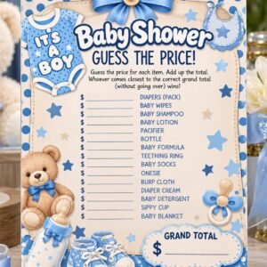 It's a Boy Baby Shower Game - Guess the Price