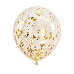gold-confetti-balloon-clear-latex helium balloon