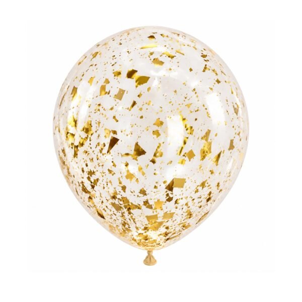 gold-confetti-balloon-clear-latex helium balloon