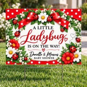 Ladybug Baby Shower Garden Sign