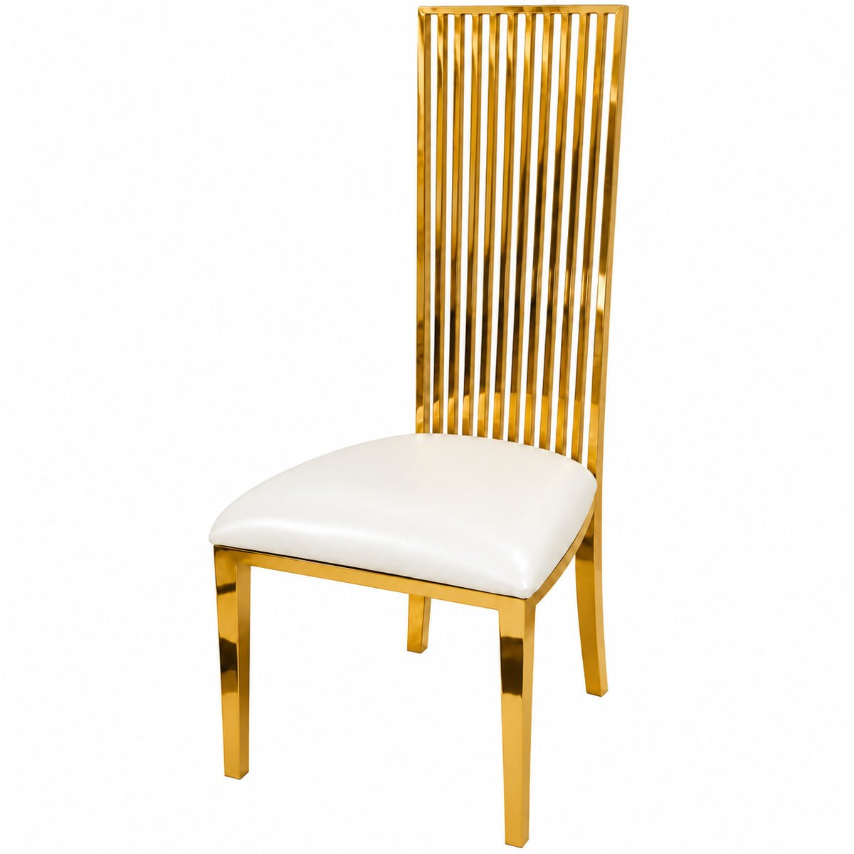 Gold Sweetheart Table Chairs with White Cushions – Event Rental